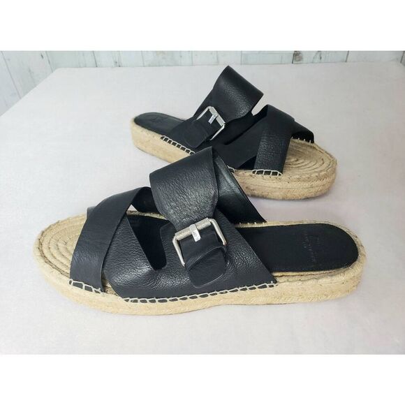 Marc Fisher Venita Leather Twine Platform Espadrille Slide Sandals Sz. 11 - Picture 3 of 12